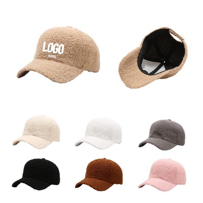 Lamb Wool Winter Baseball Cap