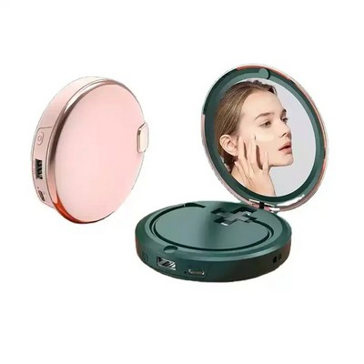 4000 mAh 3 in 1 Makeup Mirror Hand Warmer Power Bank