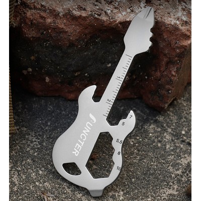 12 in 1 Stainless Steel Guitar Shape Keychain Multitool