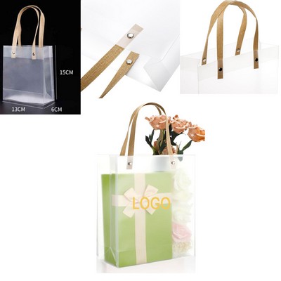 Clear Frosted Plastic Gift Bag with Handle