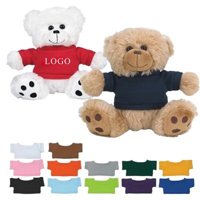 6" Plush Teddy Bear w/Choice of T-Shirt Color