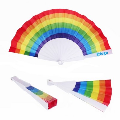 9" Folding Rainbow Fans