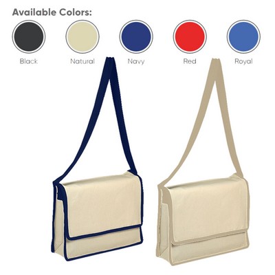 Heavy Canvas Messenger Bag With Flap