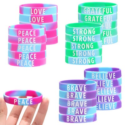 Rainbow Color Silicone Wristbands