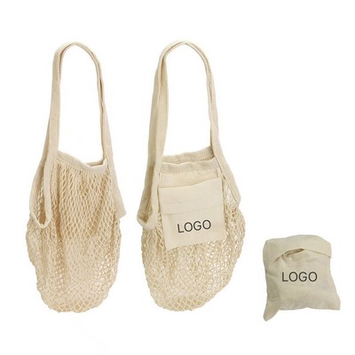 Foldable Cotton Mesh Tote