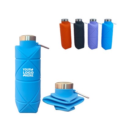 24 Oz Travel Silicone Collapsible Water Bottle