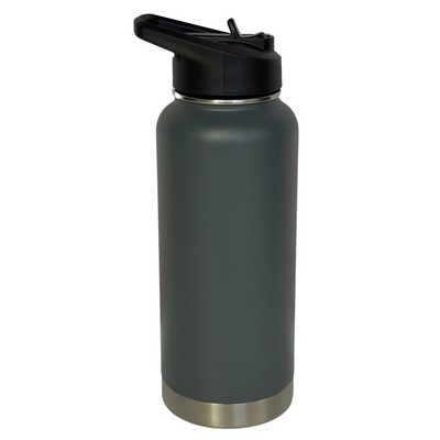 32 Oz. Stainless Double Wall Vacuum Insulated bottle powder coated gray