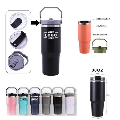 30 Oz. Stainless Steel Travel Mug Tumbler w/Screw Lid