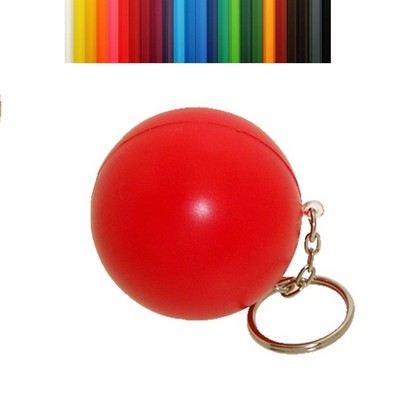 New Foam Polished Ball Shaped Stress Ball with Keychain