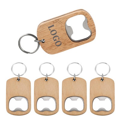 Wooden Bottle Opener Keychain