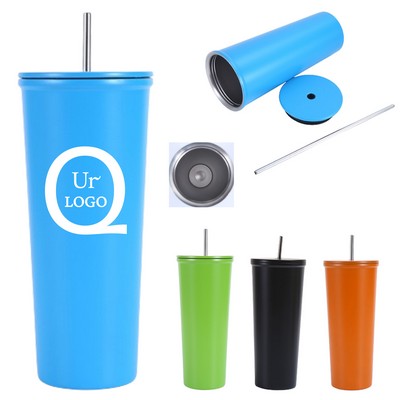 600Ml/20 Oz. Tumbler W/Straw