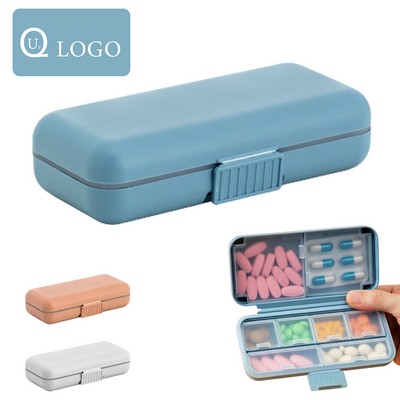 Flip-Top Medicine Box W/8 Compartments