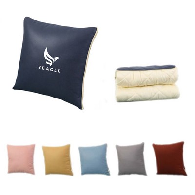 2 in 1 Foldable Travel Blanket Throw Pillow