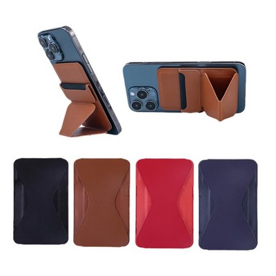 PU Phone Stand And Card Holder Magnetic Wallet