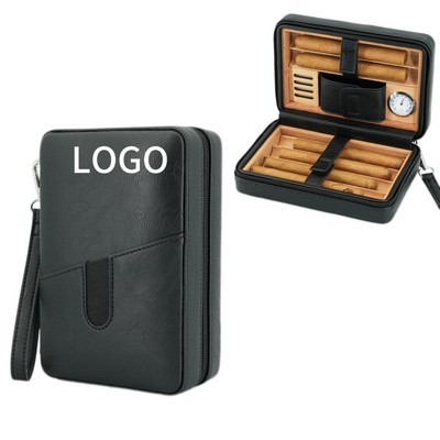 Luxury Leather 6 Cigar Humidor Case