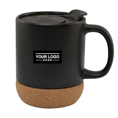 12 oz Ceramic Mug with Cork Bottom – Stylish and Insulated Design