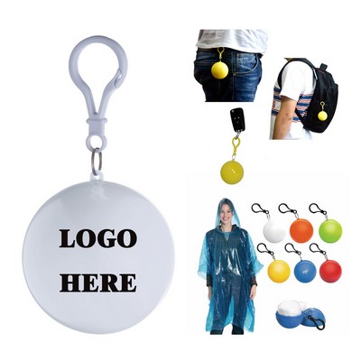 Portable Disposable Raincoat With Ball/Keychain