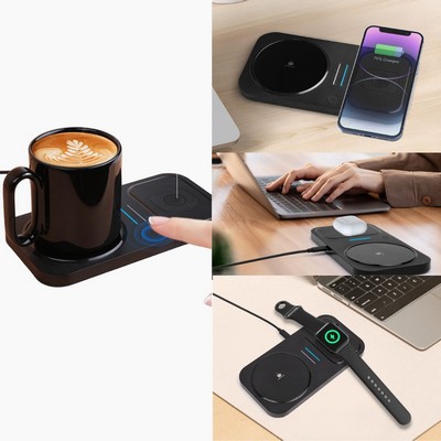 Mug Warmer w/ MUG + 3-1 Wireless Charger + PD Wall Charger