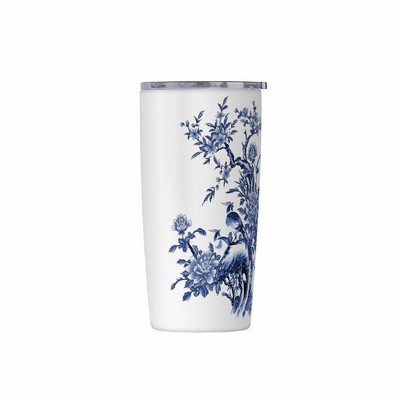 Elegant 20oz Insulated Tumbler with Blue Floral