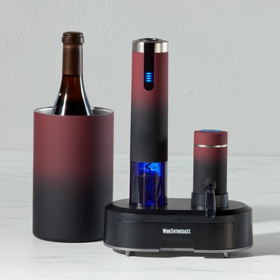 Wine Enthusiast Electric Blue Omega Designer Series All-In-One Wine System (7-Piece Set) (Ombre)