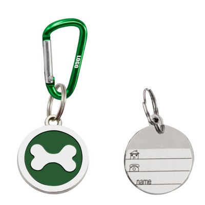 Round Bone Shaped Dog ID Tag