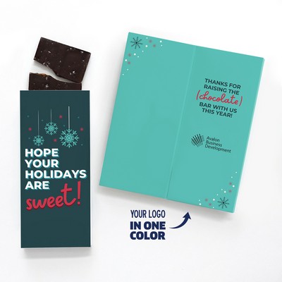 One Color Foil-Stamped Stock Holiday Sentiment Sweeter Cards with Sea Salt Caramel Chocolate Bar