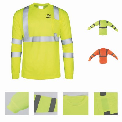 Long Sleeve Reflective Safety T Shirt