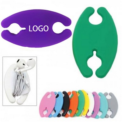 Custom Pocket Silicone Cable Straps Cord Wrap Organizer