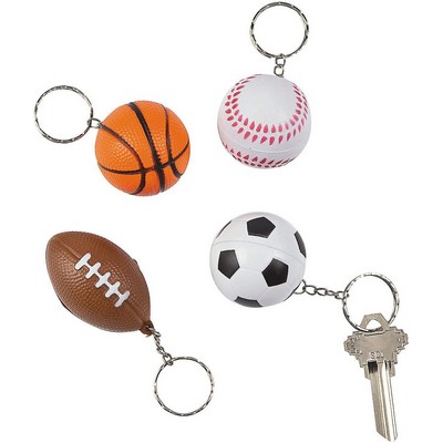 Mini Foam Squeeze Sports Ball with Keychain