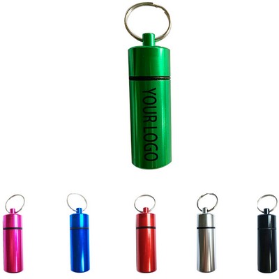 Aluminum Pill Case Keychain