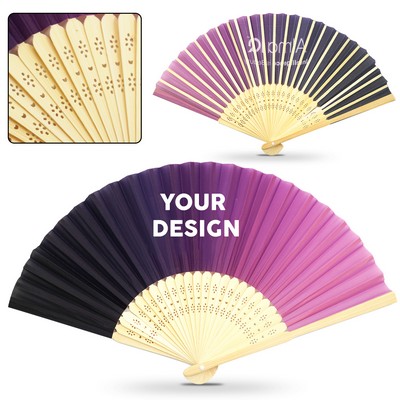 Full Color Imprint Folding Bamboo Hand Fan