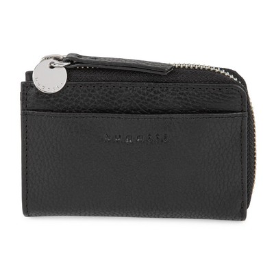 Bugatti Genuine Black Leather-Zip Card Holder