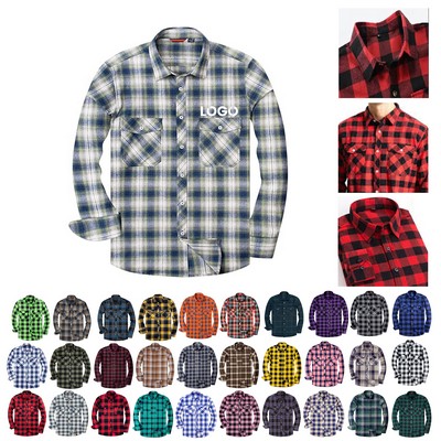 Long Sleeve Plaid Flannel Casual Shirts