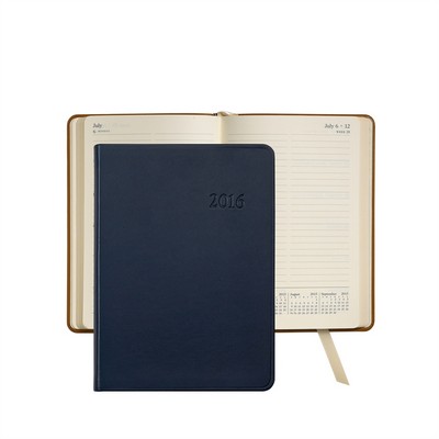 5-3/8"x7-3/8" Daily Journal Appointment Book W/ Traditional Premium Leather