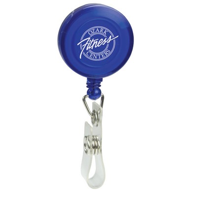 Pad Printed Retractable Badge Holder (Round w/ Alligator Clip)