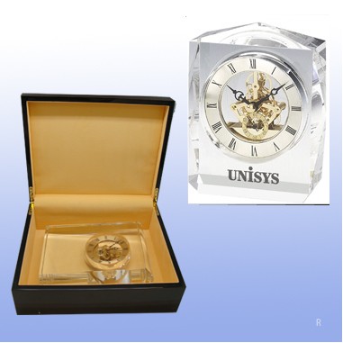 Crystal Trophy Clock (Engraved)