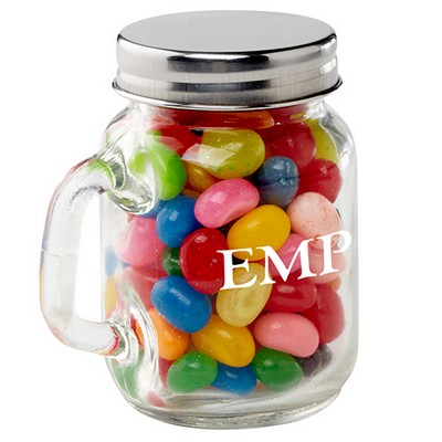 Glass Mini Mason Jar w/ Handle - Jelly Belly® Jelly Beans