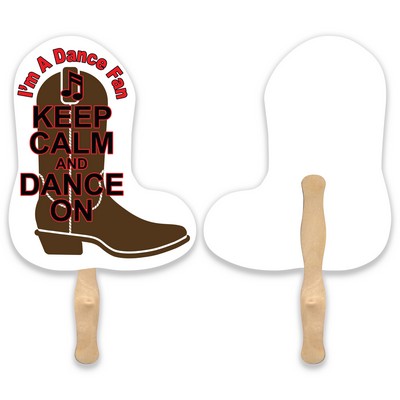 Cowboy Boot Shape Full Color Single Sided Paper Hand Fan