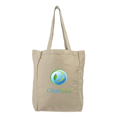 10 oz. Natural Large Gusset Cotton Canvas Tote Bag