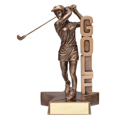 Golf Billboard Resin Sculpture - Female Swing