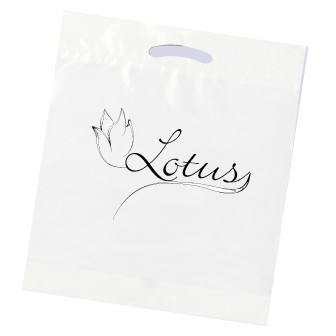 1.85 Mil Recycled White Fold Over Die Cut Bag 1C2S (16"x18"x4")