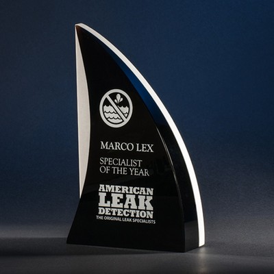 9" Shark's Fin Crystal & Stone Award