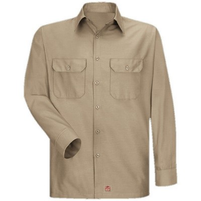 Red Kap™ Men's Long Sleeve Solid RipStop Shirt - Khaki Tan