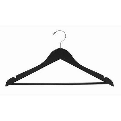 Black Wooden Suit Hanger w/Bar