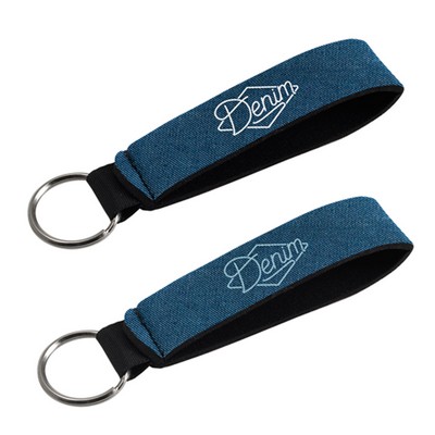 Denim-Neoprene Wrist Strap Key Holder