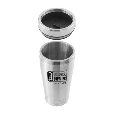 16 Oz. SceneSetter Double Wall 18/8 Stainless Steel Tumbler (Silver)