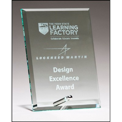 Clear Glass Award with Silver Plated Post (4"x6")