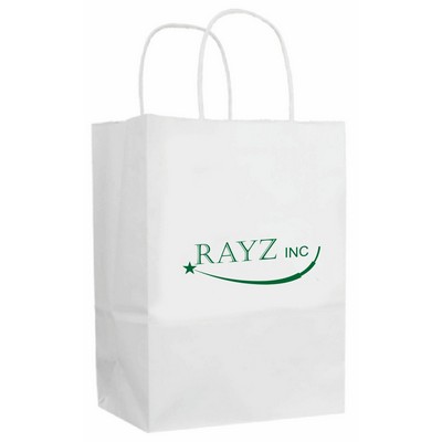 White Kraft Paper Shopping Bag 1C1S (10"x5"x13")