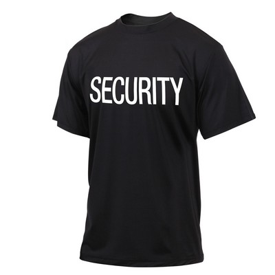 Black 2-Sided Quick Dry 'Security" Print T-Shirt (2XL)