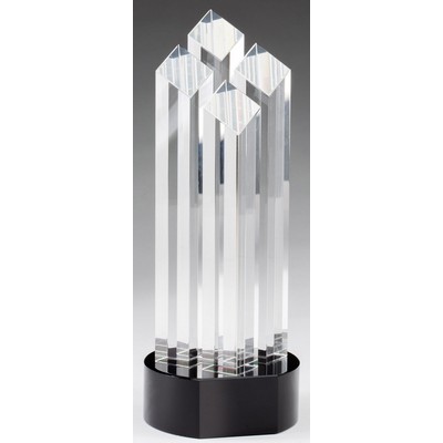 Rising 4 Diamond Crystal Tower Award - 9 1/4'' H